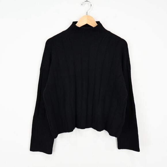 Madewell Ribbed Cashmere Wool Blend Pullover Sweater Heather Asphalt XS NWT - Picture 2 of 8